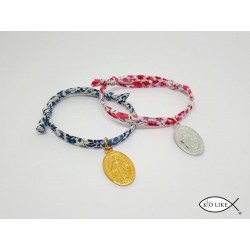 Bracelet liberty & médaille Vierge Miraculeuse